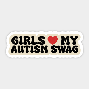 Girls Heart My Autism Swag Funny Girls Love My Autism Swag Sticker